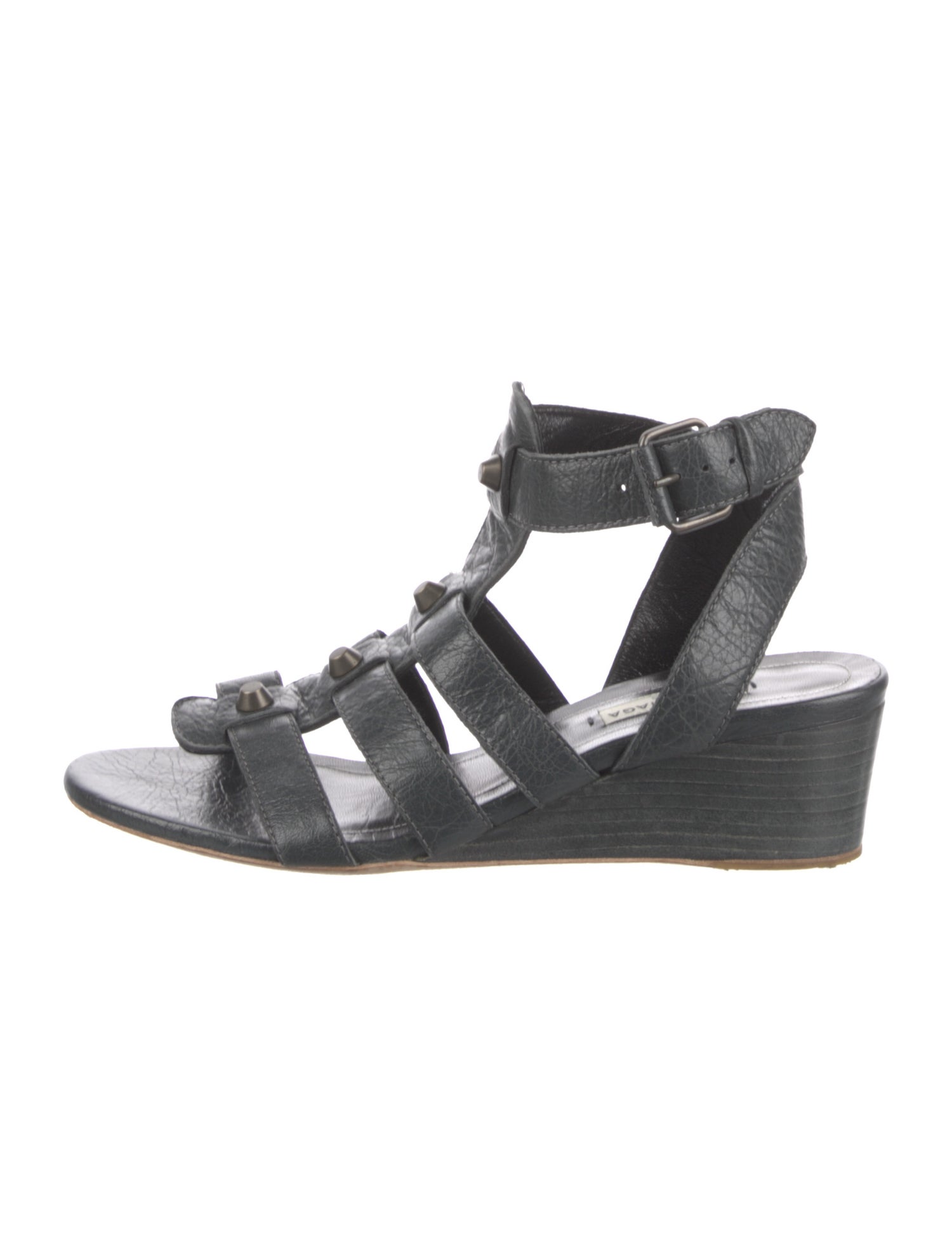 Balenciaga Leather Studded Accents Gladiator Sandals